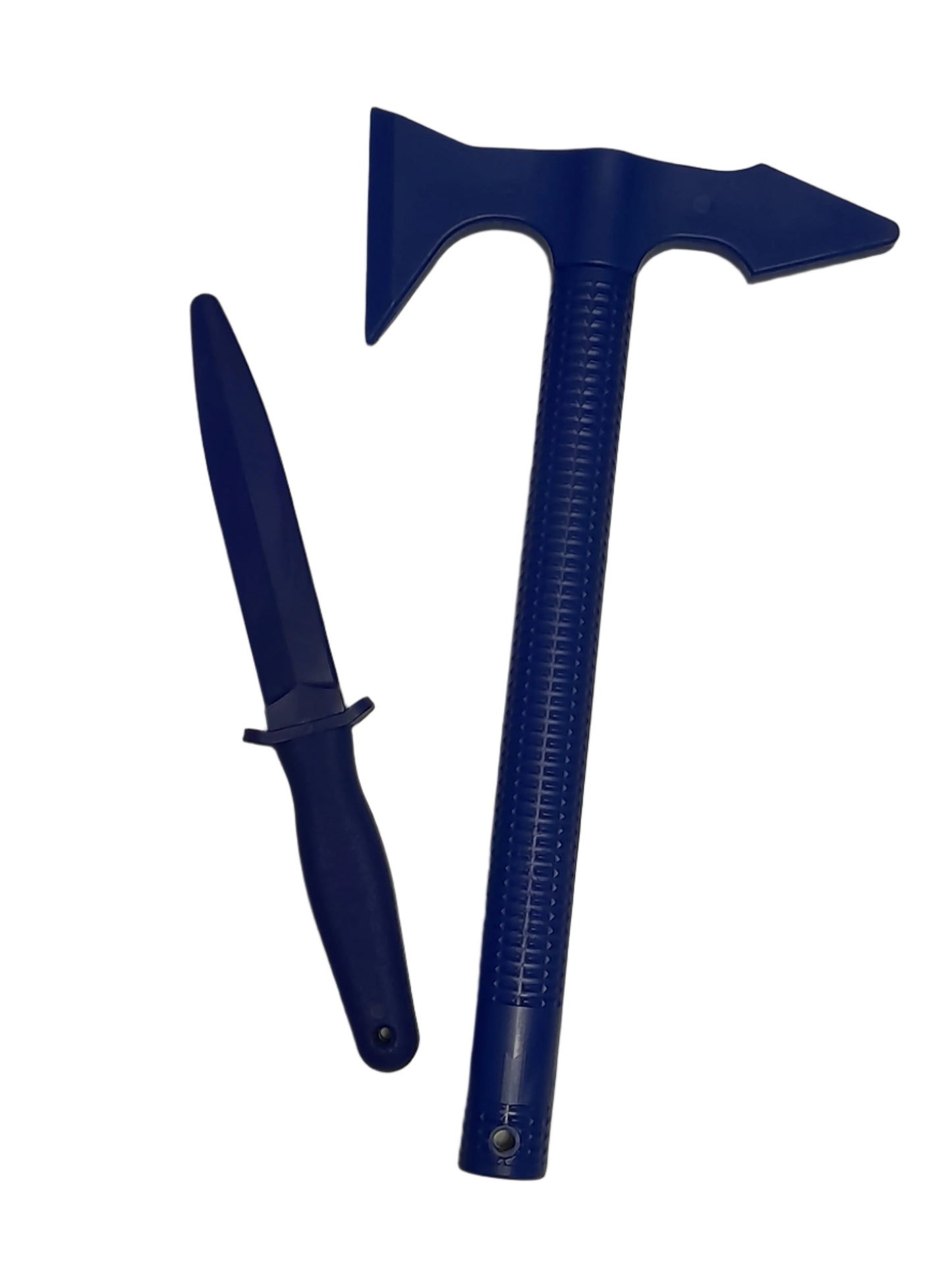 SET - Polypropylene Training Axe and Safe Dummy Knife for Martial Arts Blue PP