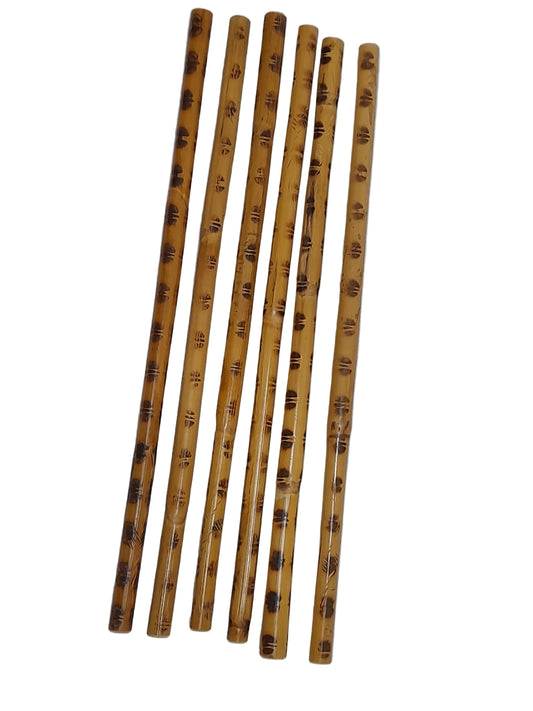 PAIR - Escrima Kali Rattan Sticks Heavy Carved Burnt Rattan Arnis FMA