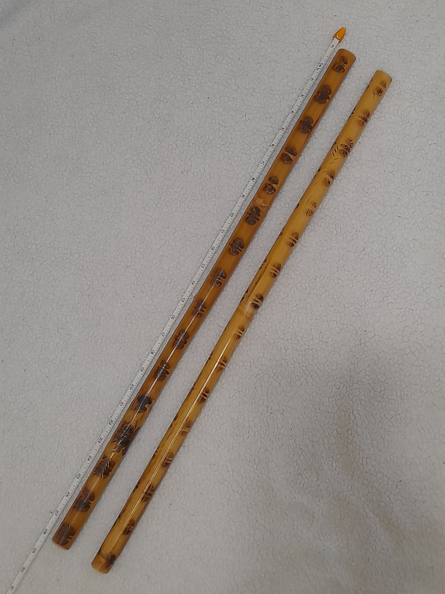 PAIR - Escrima Kali Rattan Sticks Heavy Carved Burnt Rattan Arnis FMA