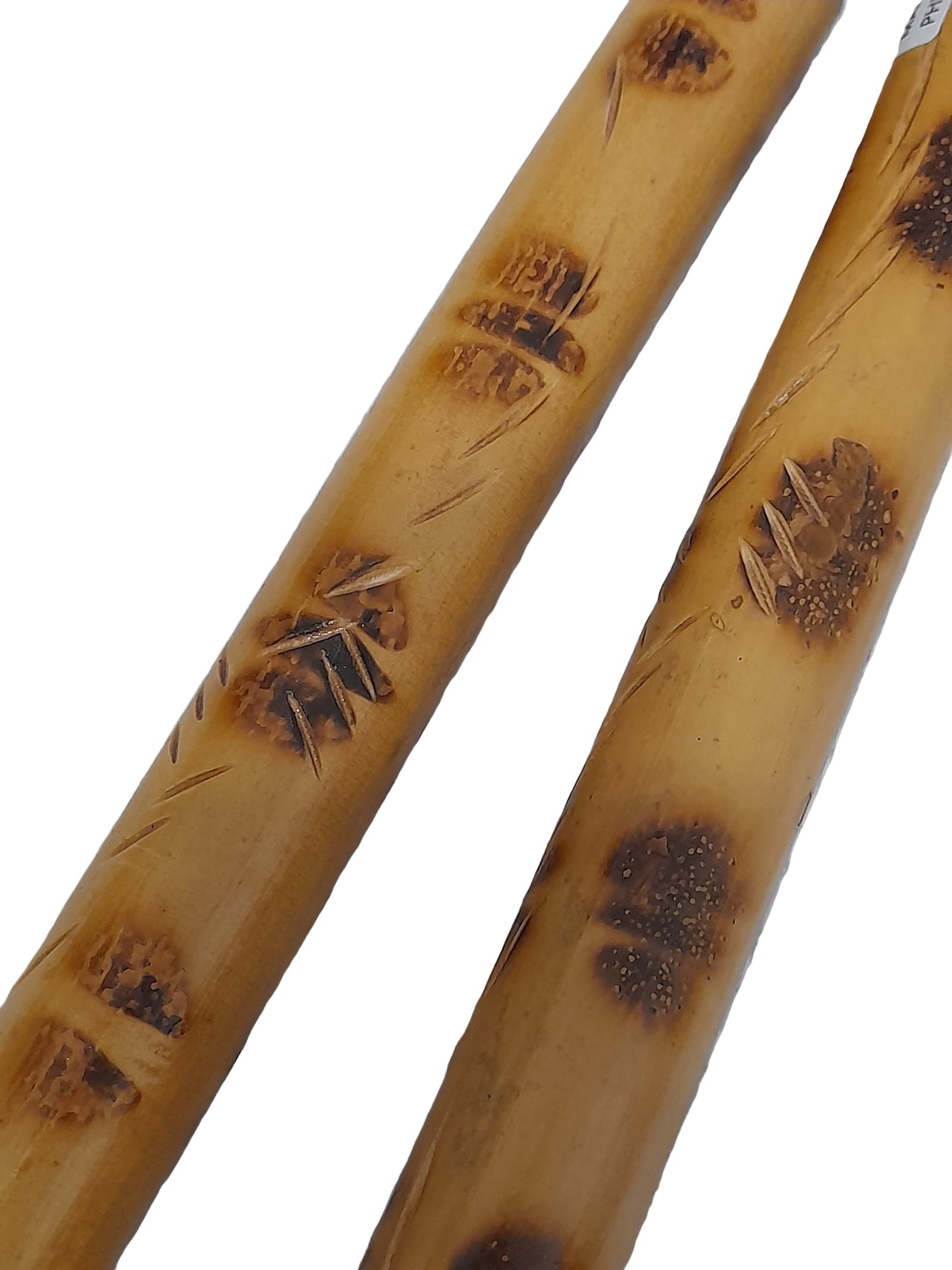 PAIR - Escrima Kali Rattan Sticks Heavy Carved Burnt Rattan Arnis FMA